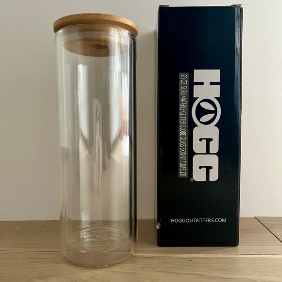 HOGG Other - Blank 20oz Clear Sublimatable Glitter Globe Glass Skinny Tumbler